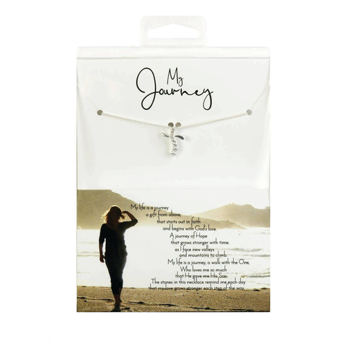 Necklace 18" My Journey Cross W/Stones - 603799466967