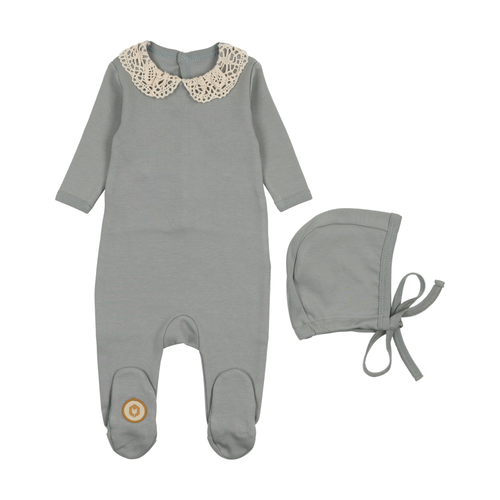 Collar and Crochet Footie & Hat Set - 738019492935