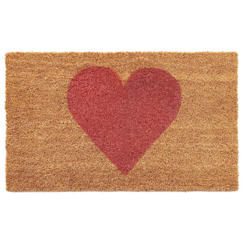 24" X 48" Brown And Pink Heart Outdoor Coir Door Mat - 880024756936