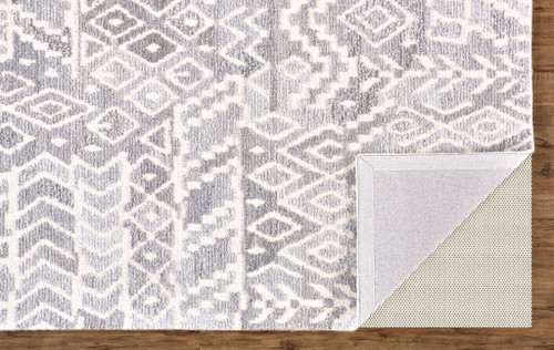 10' X 14' Gray and White Wool Abstract Geometric Hand Tufted Area Rug - 608219388119