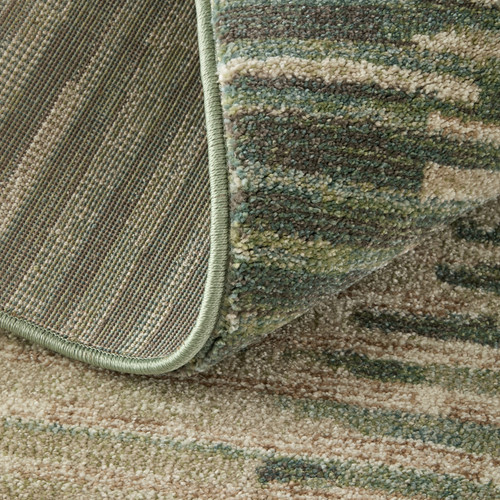 10' X 13' Green Ivory And Brown Abstract Distressed Area Rug - 880016802337