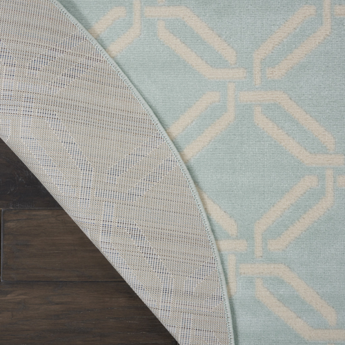 5' Beige and Green Trellis Round Rug - 608219188108