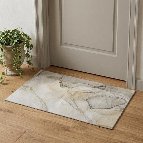 3' X 5' Beige And Ivory Abstract Washable Area Rug With UV Protection - 880024585611