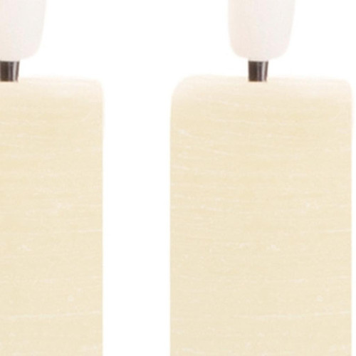 Set of Two Ivory Unscented Candle Flameless Taper Candles - 880024770482