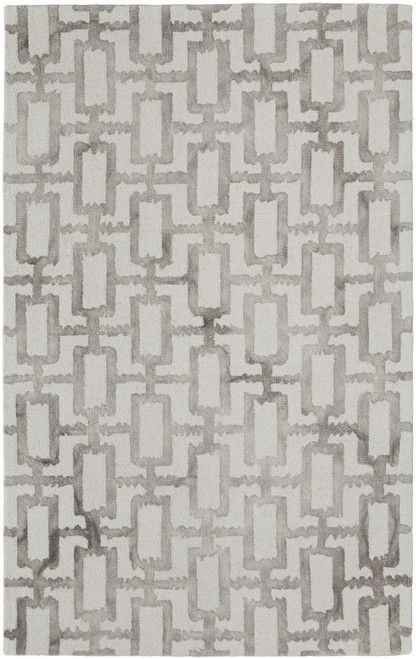 10' X 13' Ivory And Taupe Wool Geometric Tufted Handmade Area Rug - 606114105428