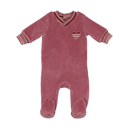 Striped Heart Footie - 735525896103