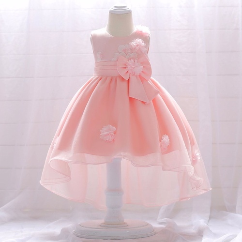 Baby Girl Full Moon Christening Trailing Tutu Formal Dress - 643491116173
