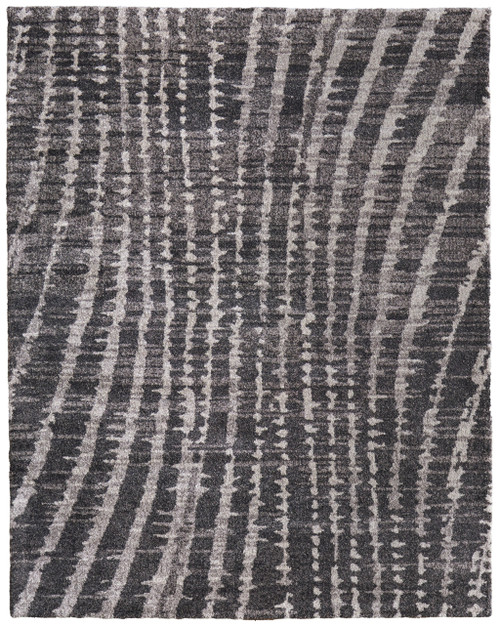 12' X 15' Black Gray And Ivory Abstract Area Rug - 880016757668