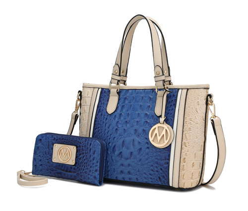 Lizza Croco Embossed Tote & Wallet Set - 748926293594