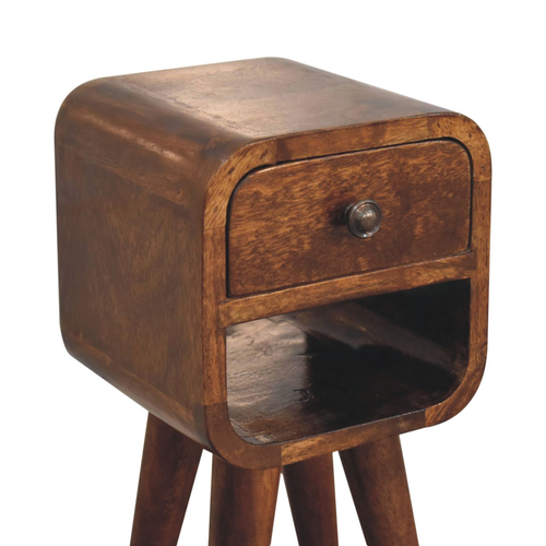 Solid Wood Square One Drawer Nightstand - 880016789621