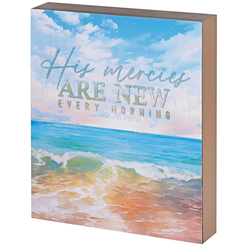 Tabletop Plaque Sea His Mercies Are New - 603799706261