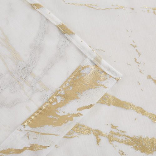 72" White And Gold Abstract Shower Curtain - 880016388367