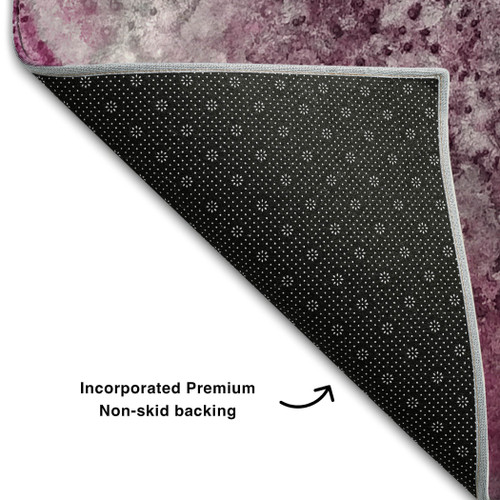 3' X 5' Pink And Ivory Abstract Washable Area Rug With UV Protection - 880016866186