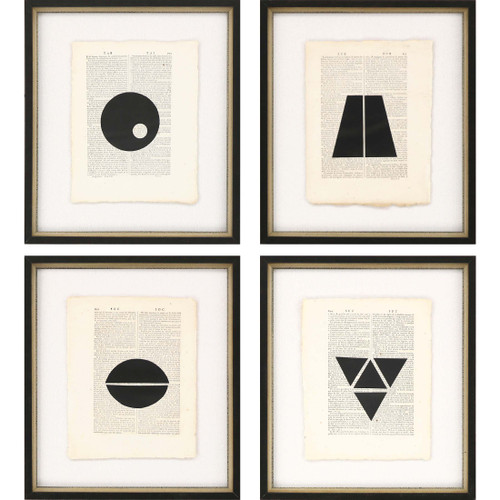 Set Of Four Geometrics II Black Framed Print Wall Art - 608219160074