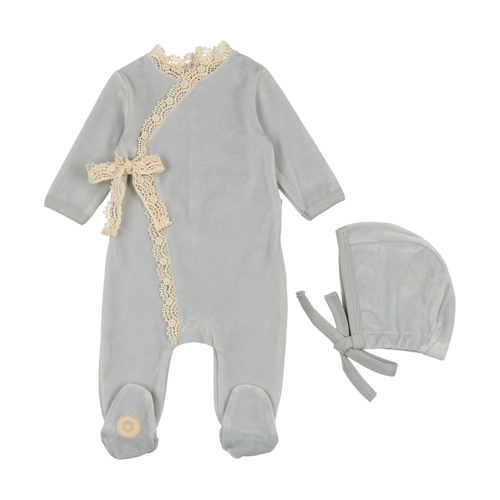 Tied up in Lace Footie & Hat Set - 738019486811