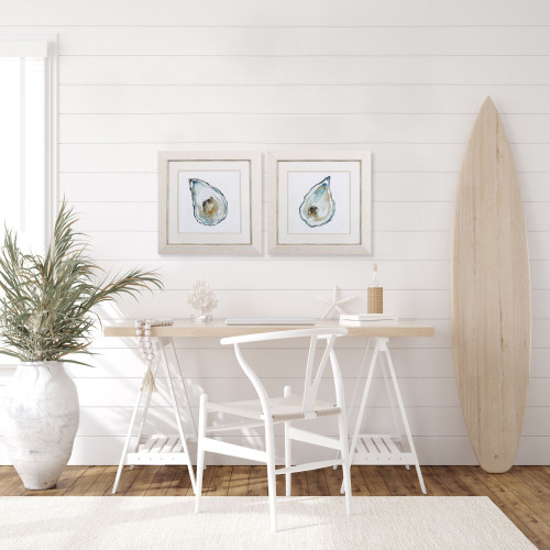 Set of Two Oysters Watercolor Framed Wall Art - 808230097278