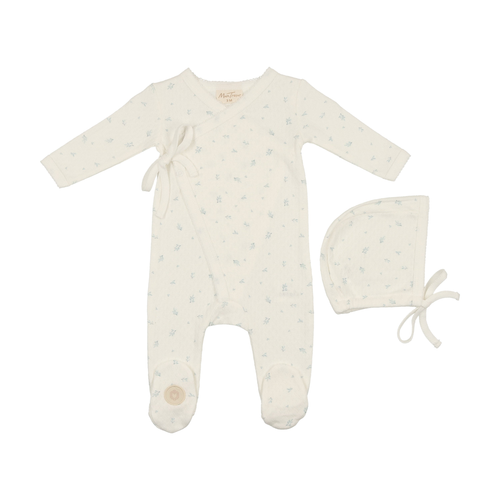 Leaf Print Wrap Footie & Hat Set - 738019503181