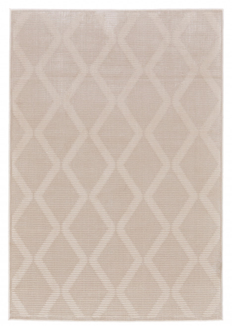 10' X 13' Ivory And Tan Geometric Stain Resistant Area Rug - 606114107453