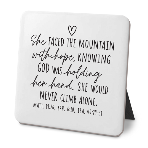 Desk Plaque She Faced The Mountain - 667665404262
