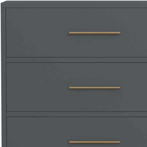 33" Gray Solid Wood Five Drawer Dresser - 608219157562