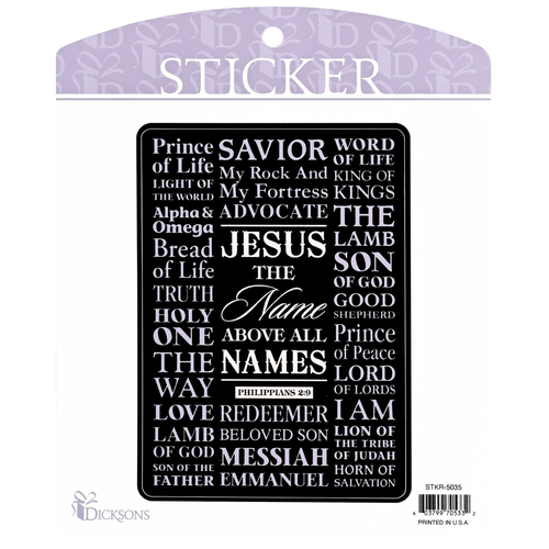 Sticker Names Of Jesus Printed Boldly - 603799705332