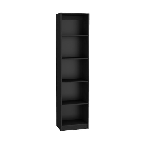 71" Black Five Tier Bookcase - 606114850014