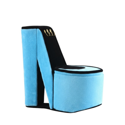 9" Turquoise Black And Gold Velvet High Heel Jewelry Box - 880016724301