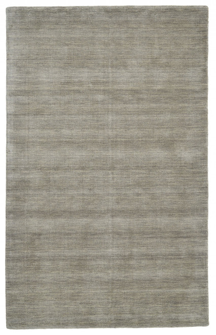 4' X 6' Gray And Ivory Wool Hand Woven Stain Resistant Area Rug - 606114104988