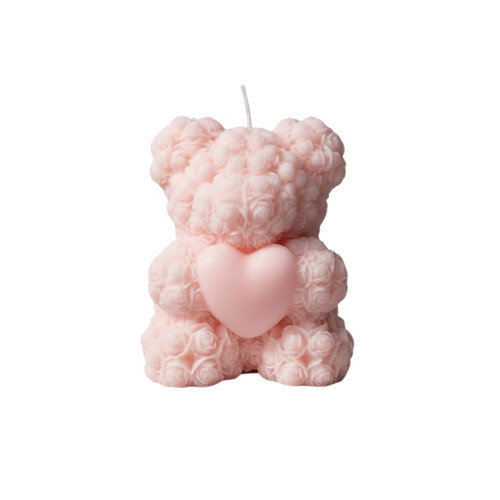 4" Pink Day at the Spa Scented Dimensional Teddy Bear Candle - 880024696287