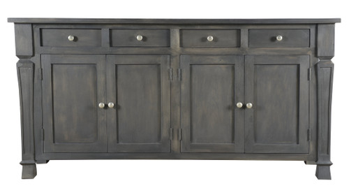 72" Dark Gray Solid Wood Four Drawer Sideboard with Four Doors - 608219314774
