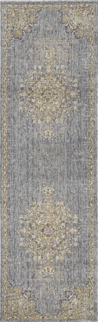 Homeroots Home Decor 5'x8' Slate Grey Machine Woven Traditional Medallion Indoor Area Rug, Slate Grey, Machine Woven