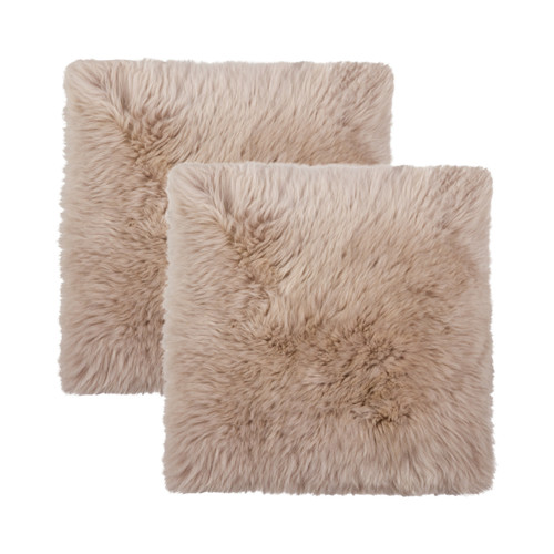 Set Of Two 17" X 17" Taupe Wool Solid Color Chair Pads - 606114686019