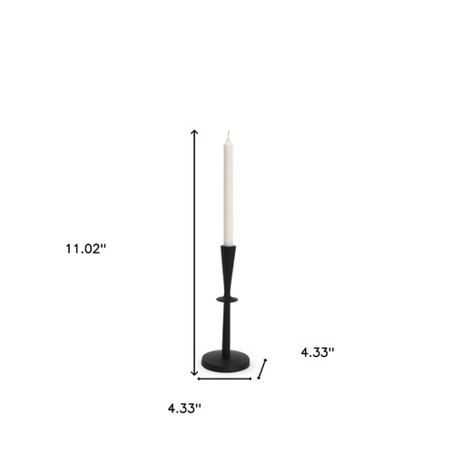 11" Black Metal Tabletop Taper Candlestick - 880024551906
