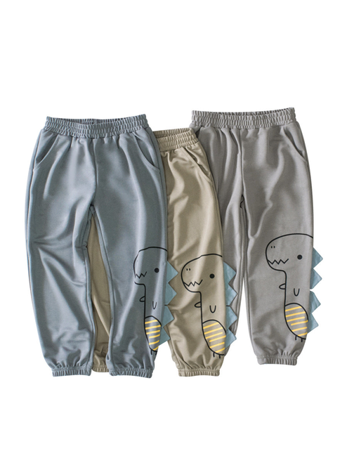 Children Boys Dinosaur Cartoon Sports Trousers With Pockets - 716252306936