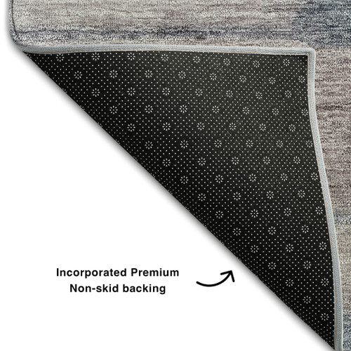 9' X 12' Teal Mauve And Ivory Floral Washable Area Rug With UV Protection - 880016799545