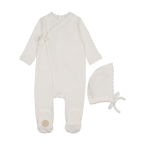 Knit Trim Wrap Footie & Hat Set - 735525897568