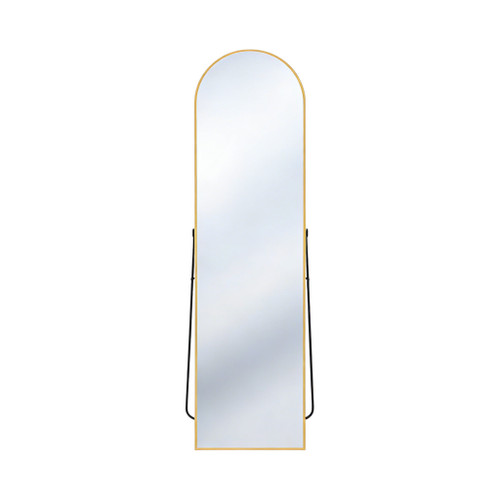 56" Gold Aluminum Arch Freestanding And Wall Mounted Framed Full Length Mirror - 880016551679