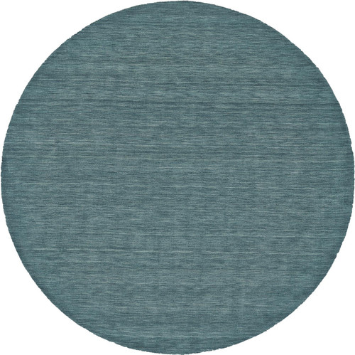 10' Blue And Green Round Wool Hand Woven Stain Resistant Area Rug - 606114105329