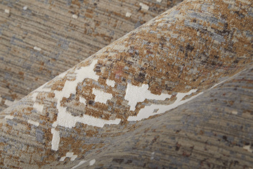 10' X 13' Ivory Brown and Taupe Abstract Power Loom Area Rug - 608219115371