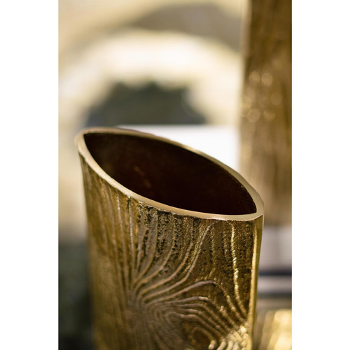 Aluminum Oval Faux Wood Table Vase - 880016490923
