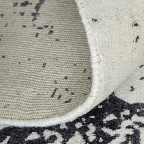 9' X 12' Black and Gray Abstract Hand Woven Area Rug - 608219021139