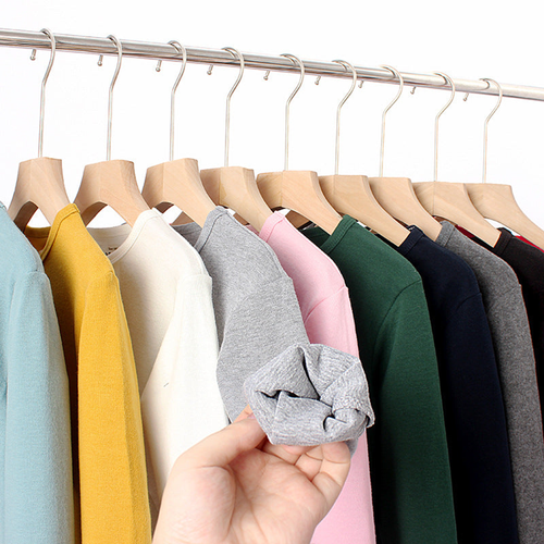 Baby Solid Color Pullover Cotton Crewneck Long Sleeve Basic Tops - 716252330825