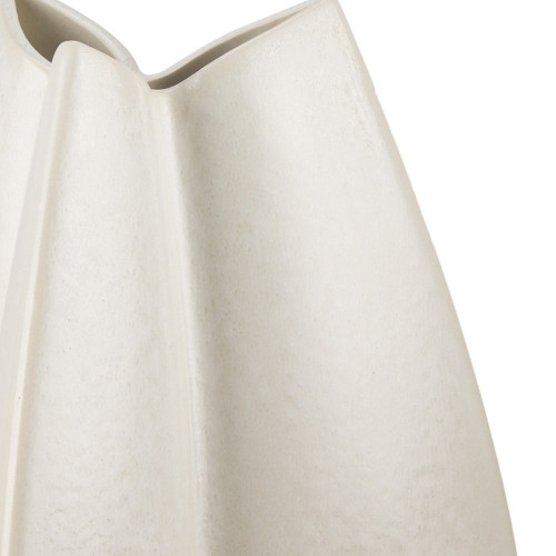 16" Off White And Tan Color Block Ceramic Table Vase - 880016662764