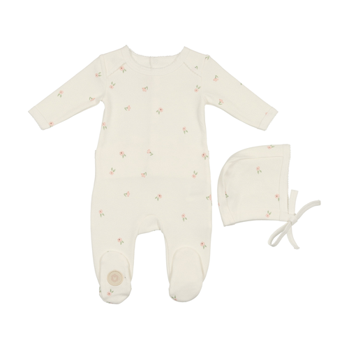 Cascade of Blossoms Footie & Hat Set - 738019498692