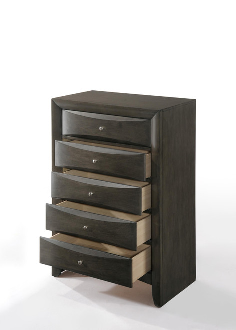32" X 17" X 48" Gray Oak Rubber Wood Chest - 614486161751