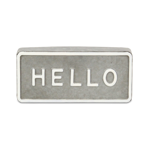 Galvanized Metal Hello HPainted Tabletop Sign - 880016578195