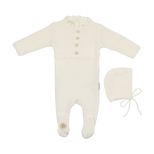 Mock-Cardigan Footie & Hat Set - 738019507554