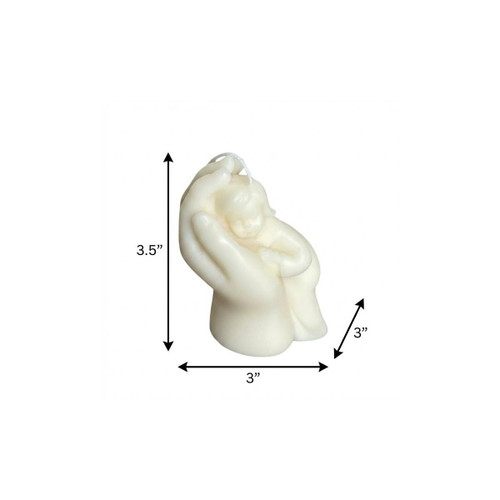 3" Ivory Unscented Baby Dimensional Candle - 880024977706