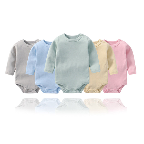 Baby Multi Color Comfy Cotton Long Sleeve Onesies Bodysuits - 716252317970
