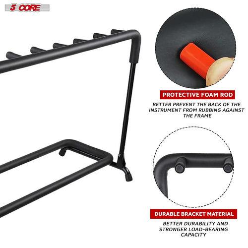 Guitar Rack 9 Slot Multi Guitars Stands Floor Safe Storage for Electric Acoustic Flying V Guitars - 810144133058